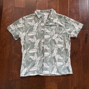 COOFANDY Men's Large Hawaiian Floral Cotton Linen Button Down